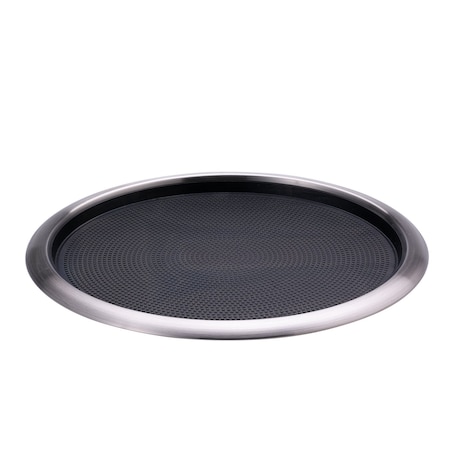 Service Ideas Tray with Removable Insert, 14" Round, Stainless Steel , Brushed TR1614RI